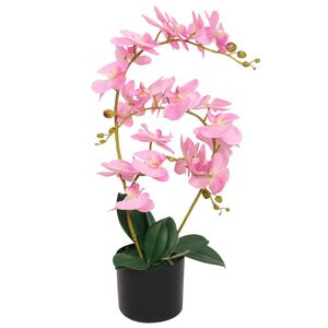 vidaXL Kunstig orkid&egrave; med potte 65 cm rosa