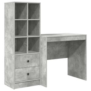 vidaXL Skrivebord Betonggr&aring; 125,5 x 50 x 127 cm 2 stk.