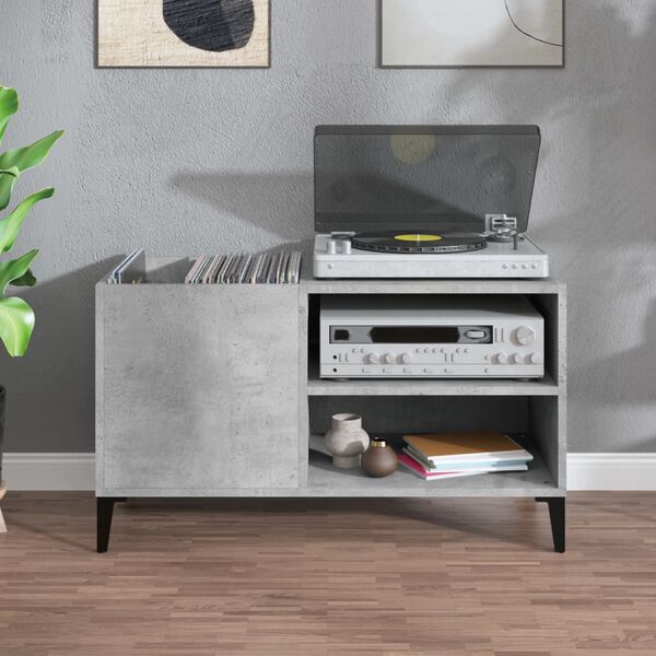 vidaXL Hifi-benk betonggr&aring; 84,5x38x48 cm konstruert tre
