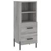 vidaXL Highboard gr&aring; sonoma 34,5x34x180 cm konstruert tre