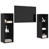 vidaXL TV-benksett 2 pcs Svart Eik 107 x 35 x 37 cm Konstruert tre