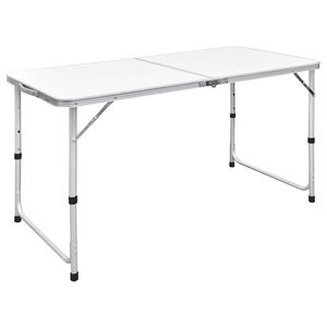 vidaXL Sammenleggbart campingbord h&oslash;ydejusterbar aluminium 120x60 cm