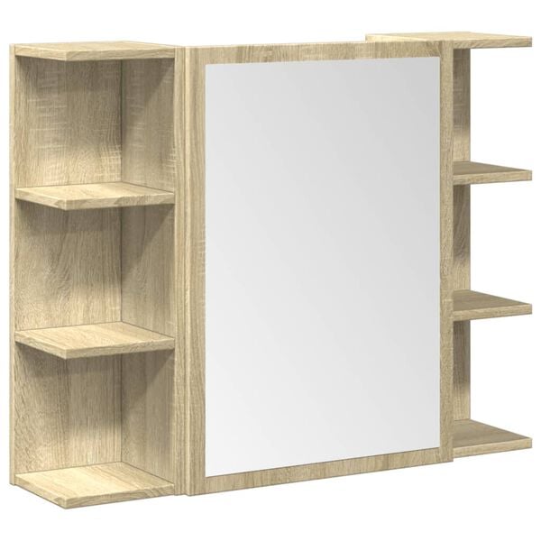 vidaXL Baderomsskapsett 3 deler sonoma eik konstruert tre