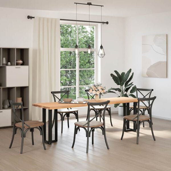 vidaXL Konsollbordben T-formet 2 stk svart 38x25x(72-73) cm st&aring;l