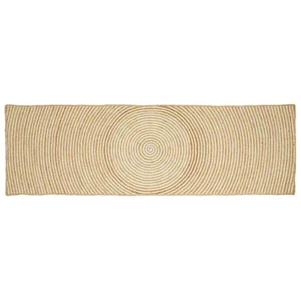 vidaXL Teppe Naturlig og Hvit 60 x 250 cm Jute