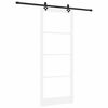 vidaXL Skyved&oslash;r Hvit 93 x 232 cm Massivt furutre og glass