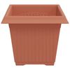 vidaXL Firkantet Blomsterpotte 6 pcs Klinker R&oslash;d 20 x 20 x 16 cm Plast