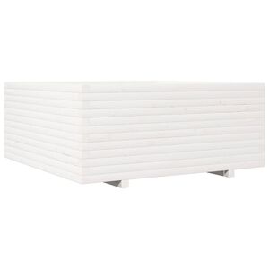 vidaXL Plantekasse hvit 110x110x49,5 cm heltre furu