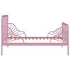 vidaXL Utvidbar sengeramme rosa metall 80x130/200 cm