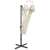 vidaXL Hengende hageparasoll med dobbel topp 250x250 cm sand