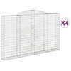 vidaXL Gabionkurver buede 4 stk 300x30x180/200 cm galvanisert jern