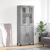 vidaXL Highboard betonggr&aring; 69,5x34x180 cm konstruert tre