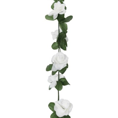 vidaXL Kunstige blomsterkranser 6 stk vår hvit 250 cm