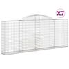 vidaXL Gabionkurver buede 7 stk 300x30x120/140 cm galvanisert jern
