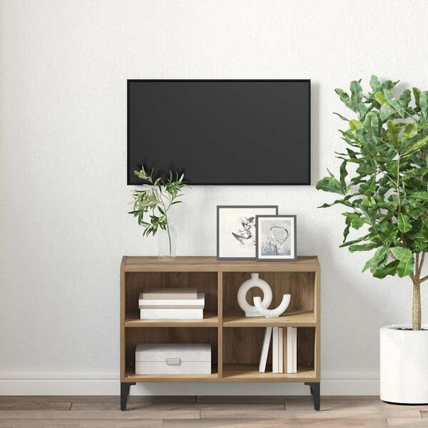 vidaXL TV-benksett Veggmontert Brun 69,5 x 30 x 50 cm Konstruert tre