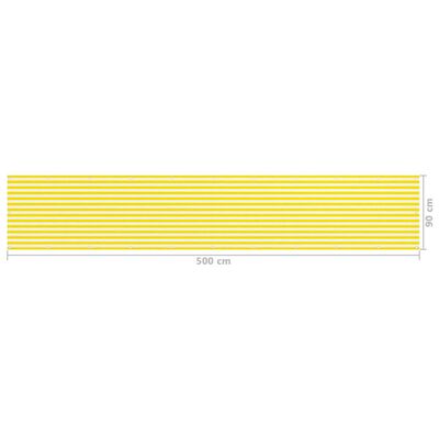 vidaXL Balkongskjerm gul og hvit 90x500 cm HDPE