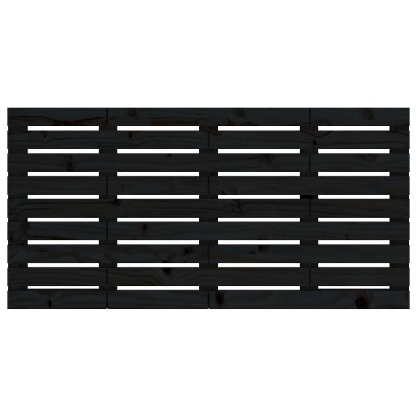 vidaXL Veggmontert sengegavl svart 156x3x63 cm heltre furu