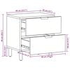 vidaXL Nattbord 2 stk svart 40x33x46 cm heltre mango