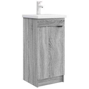 vidaXL Badm&oslash;bel med vask Gr&aring; Sonoma 42 x 40 x 84,5 cm Konstruert tre