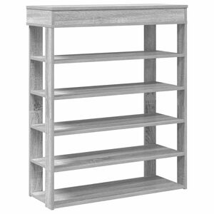 vidaXL Skohylle gr&aring; sonoma 80x30x98 cm konstruert tre