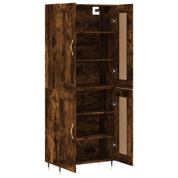 vidaXL Highboard r&oslash;kt eik 69,5x34x180 cm konstruert tre