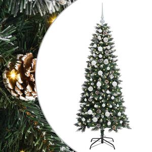 vidaXL Kunstig juletre med 150 LED gr&oslash;nn 150 cm PVC og plast og st&aring;l