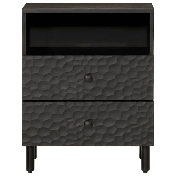 vidaXL Nattbord svart 50x33x60 cm heltre mango