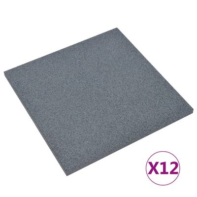 vidaXL Fallunderlag 12 stk gummi 50x50x3 cm grå