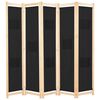vidaXL Romdeler 5 paneler svart 200x170x4 cm stoff