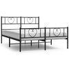 vidaXL Sengeramme i metall uten madrass med fotgavl svart 160x200 cm