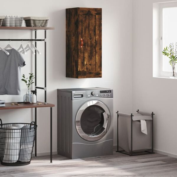 vidaXL Veggskap r&oslash;kt eik 34,5x34x90 cm konstruert tre