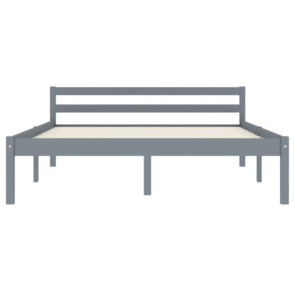 vidaXL Sengeramme grå heltre furu 120x200 cm