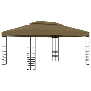 vidaXL Paviljong 3x4 m gr&aring;brun 180 g/m&sup2;