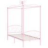 vidaXL Himmelsengeramme rosa metall 90x200 cm