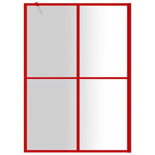 vidaXL Dusjvegg med klart ESG-glass rød 140x195 cm