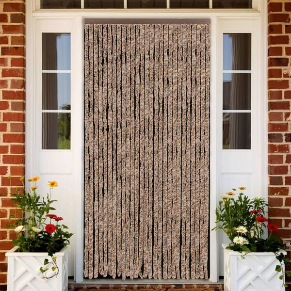vidaXL Fluegardin beige og m&oslash;rkebrun 118x220 cm chenille