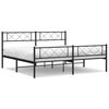 vidaXL Sengeramme i metall med hode- og fotgavl svart 183x213 cm