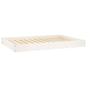 vidaXL Hundeseng hvit 101,5x74x9 cm heltre furu