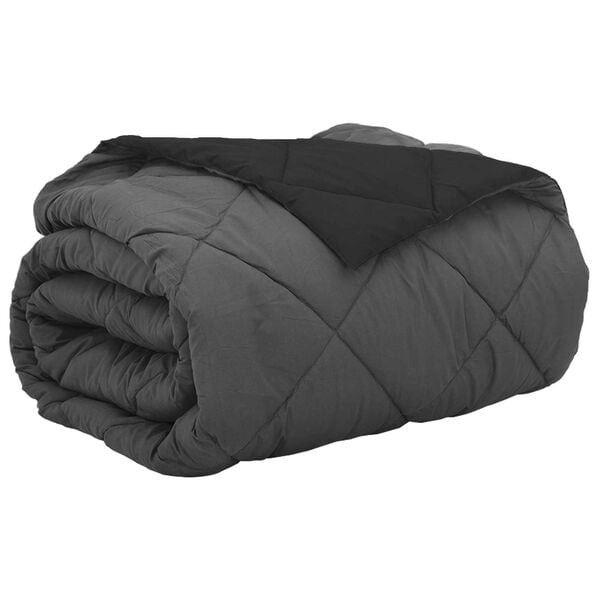 vidaXL Sommerdyne Svart og Anthracite 220 x 260 cm Mikrofiber