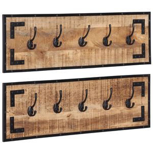 vidaXL Knaggrekker 2 stk 80x8x25 cm heltre grovt mangotre
