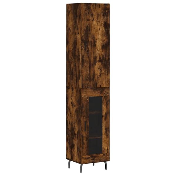 vidaXL Highboard r&oslash;kt eik 34,5x34x180 cm konstruert tre