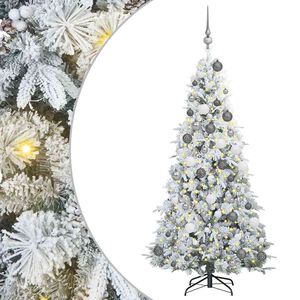 vidaXL Kunstig sammensatt juletre med 300 LED Hvit 180 cm PE og PVC