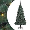 vidaXL Kunstig Ferdig Lysende Juletr&aelig; med Kule Sett gr&oslash;nn 210 cm PET