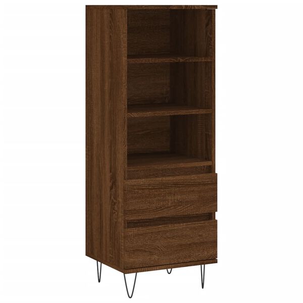 vidaXL Highboard brun eik 40x36x110 cm konstruert tre