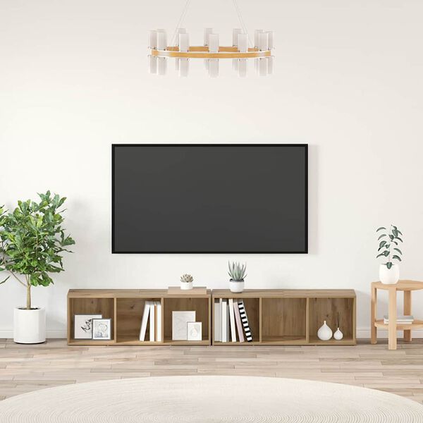 vidaXL TV-benksett 2 pcs Artisan Eik 37 x 35 x 107cm Konstruert tre