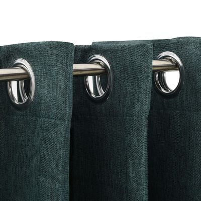 vidaXL Lystette gardiner maljer og lin-design 2 stk grønn 140x225 cm