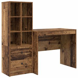 vidaXL Skrivebord Gammelt tre 135,5 x 50 x 127 cm 2 stk.
