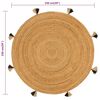 vidaXL Fletteteppe med dusker 150 cm jute rund