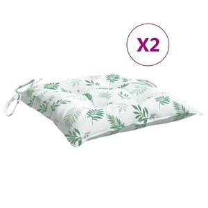 vidaXL Stolputer 2 stk bladm&oslash;nster 40x40x7 cm stoff