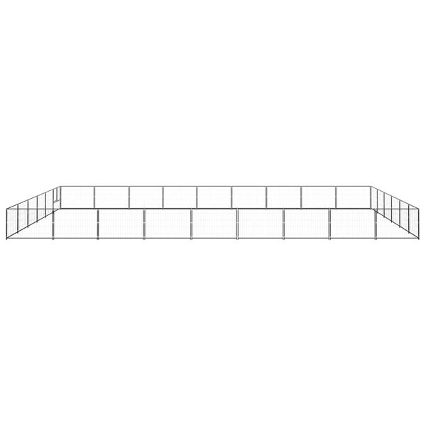 vidaXL Hundeg&aring;rd svart 54 m&sup2; st&aring;l